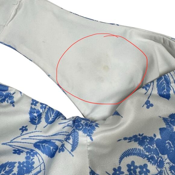 LoveShackFancy Baylor One Piece Swimsuit Medium Blue White Floral Bandeau - Picture 6 of 9